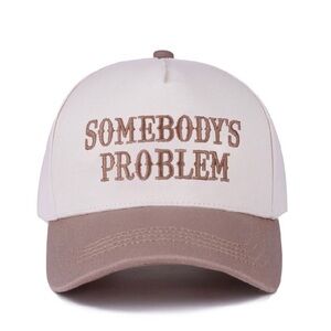 Two-Tone Beige and Brown Cap